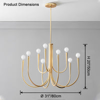 WOMO Swoop Arm Candle Chandelier-WM2508