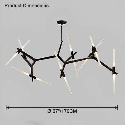 WOMO Adjustable Gold Branch Chandelier-WM2511