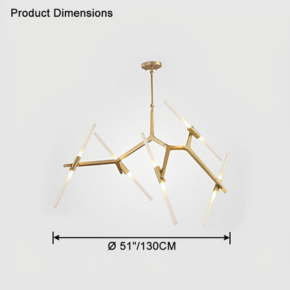 WOMO Adjustable Gold Branch Chandelier-WM2511