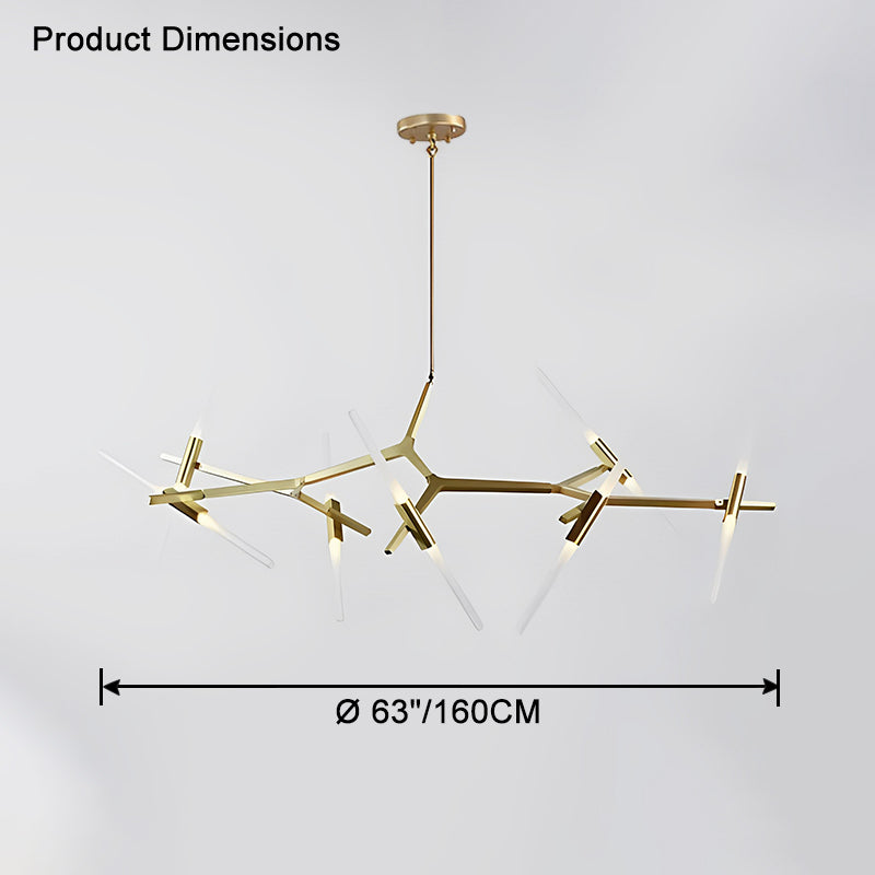 WOMO Adjustable Gold Branch Chandelier-WM2511