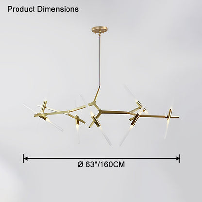 WOMO Adjustable Gold Branch Chandelier-WM2511