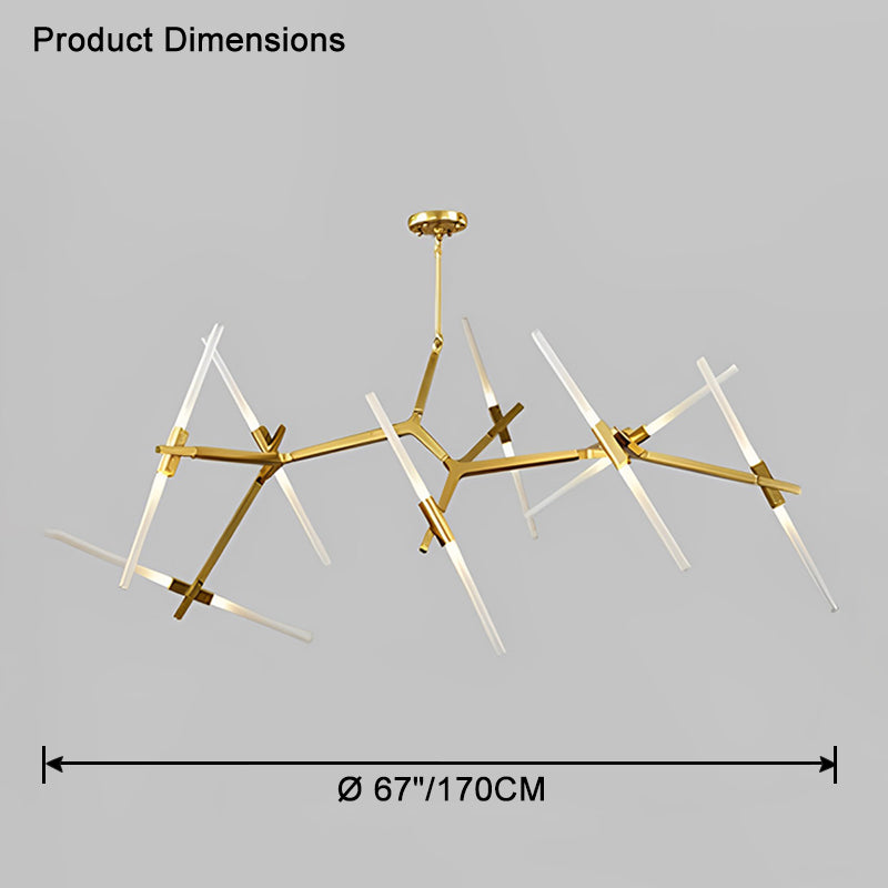 WOMO Adjustable Gold Branch Chandelier-WM2511