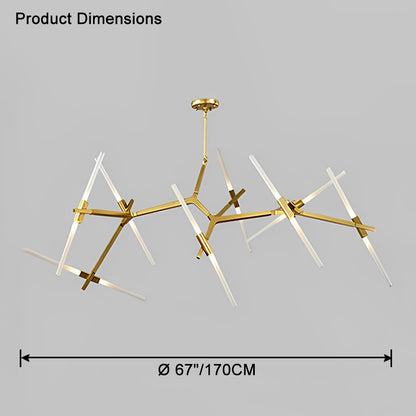 WOMO Adjustable Gold Branch Chandelier-WM2511