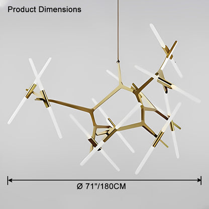 WOMO Adjustable Gold Branch Chandelier-WM2511