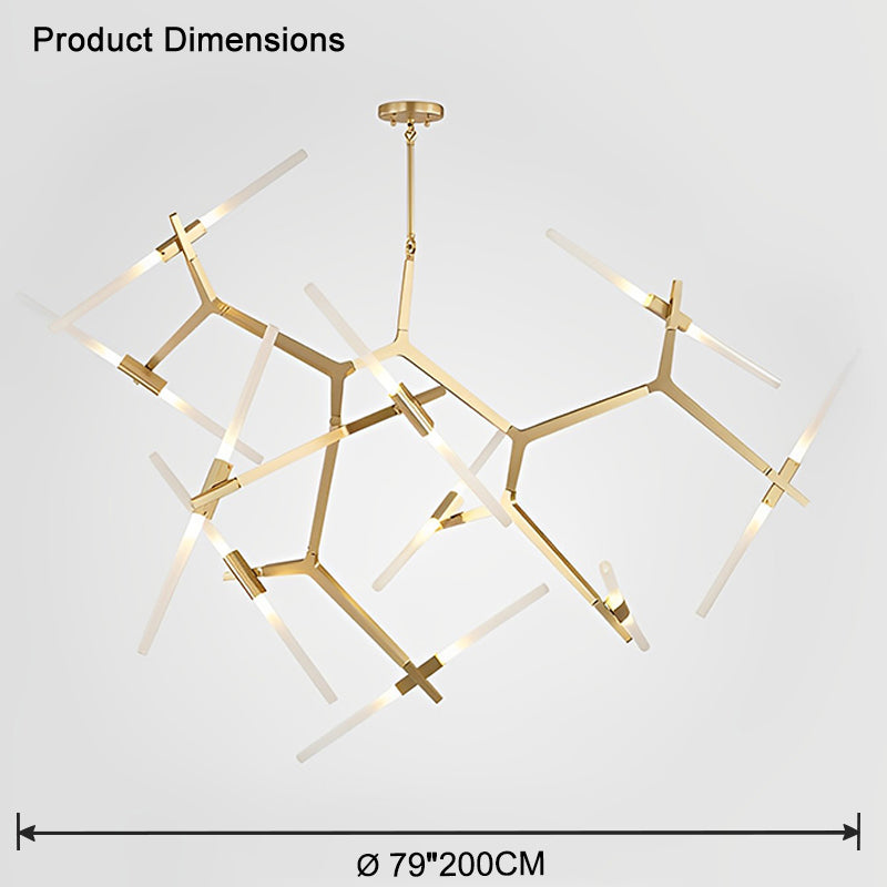 WOMO Adjustable Gold Branch Chandelier-WM2511