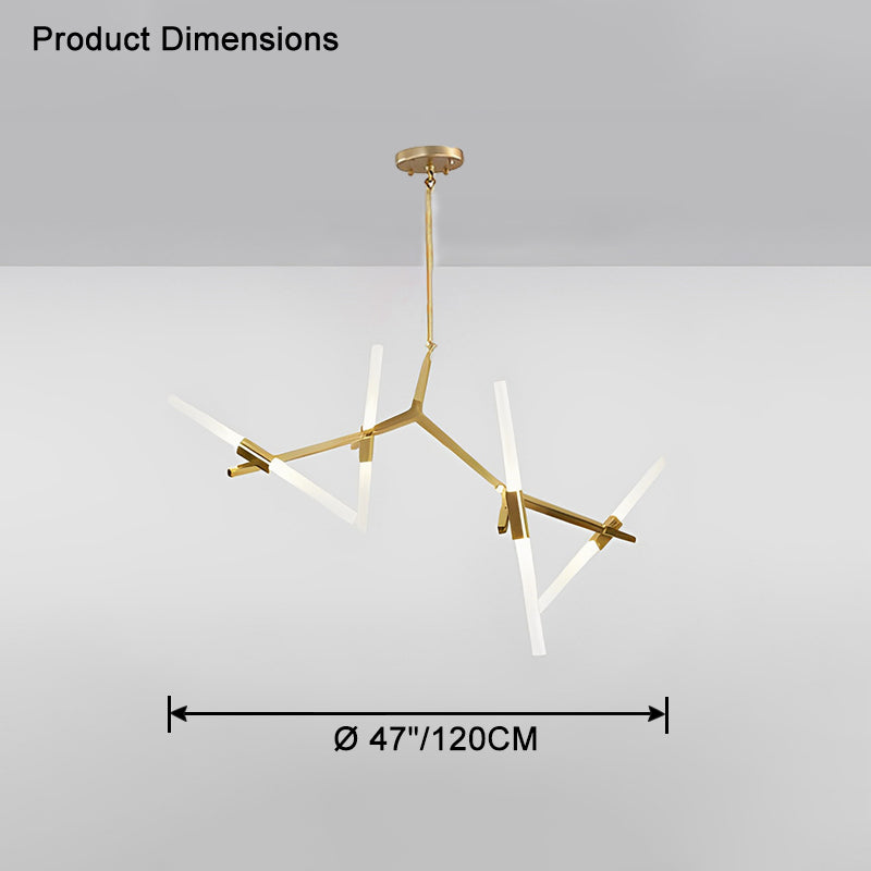 WOMO Adjustable Gold Branch Chandelier-WM2511