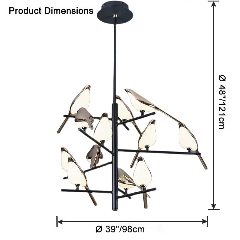 WOMO Gold Bird Branch Chandelier-WM2512c