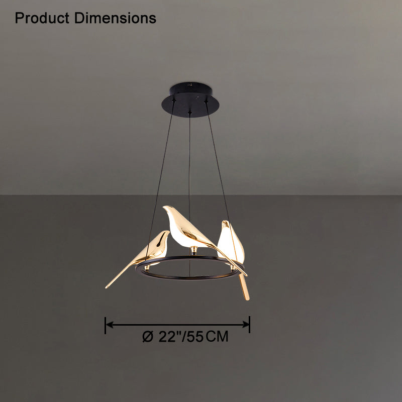 WOMO Gold Bird Round Chandelier-WM2512d