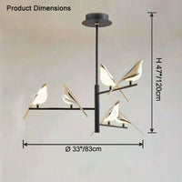 WOMO Gold Bird Branch Chandelier-WM2512c