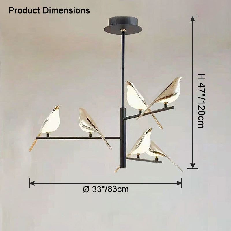 WOMO Gold Bird Branch Chandelier-WM2512c