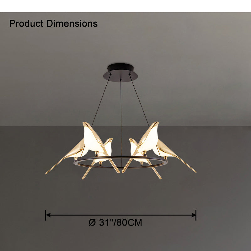 WOMO Gold Bird Round Chandelier-WM2512d