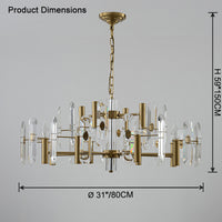 WOMO Gold Candle Crystal Chandelier-WM2518