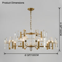 WOMO Gold Candle Crystal Chandelier-WM2518