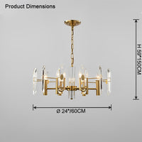 WOMO Gold Candle Crystal Chandelier-WM2518