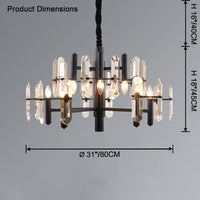 WOMO Black Candle Crystal Chandelier-WM2519