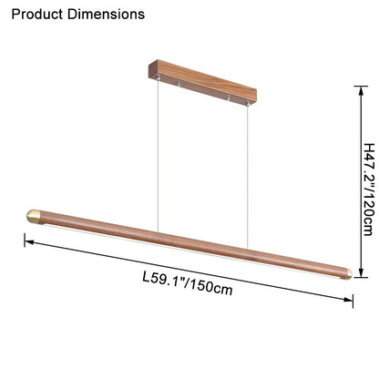 WOMO Walnut Linear Led Pendant Light-WM2520