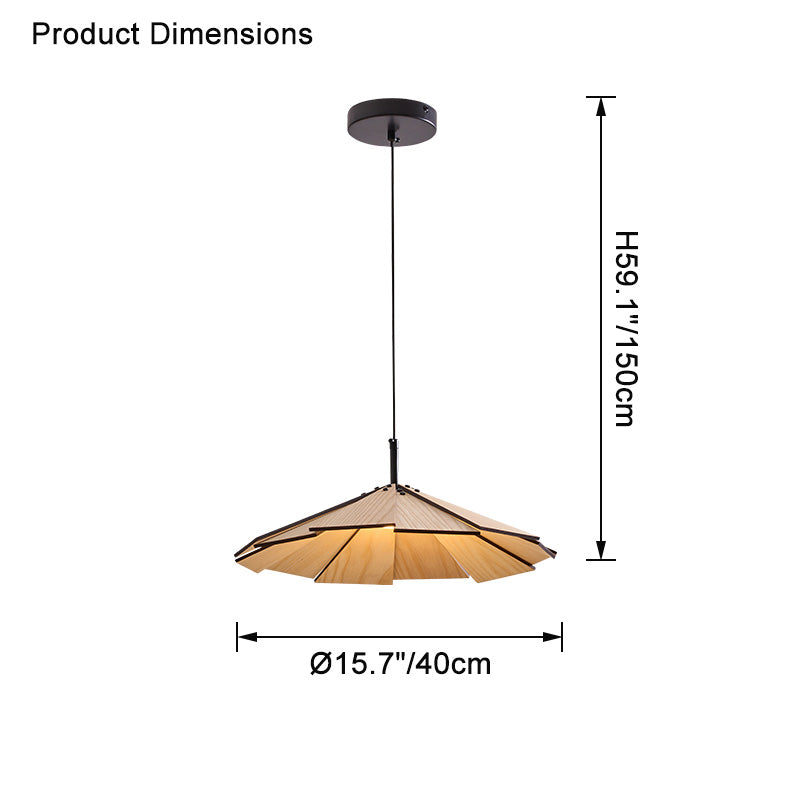 WOMO Cone Wood Pendant Light-WM2525