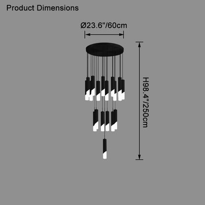 WOMO Cylinder Cascading Chandelier-WM2532