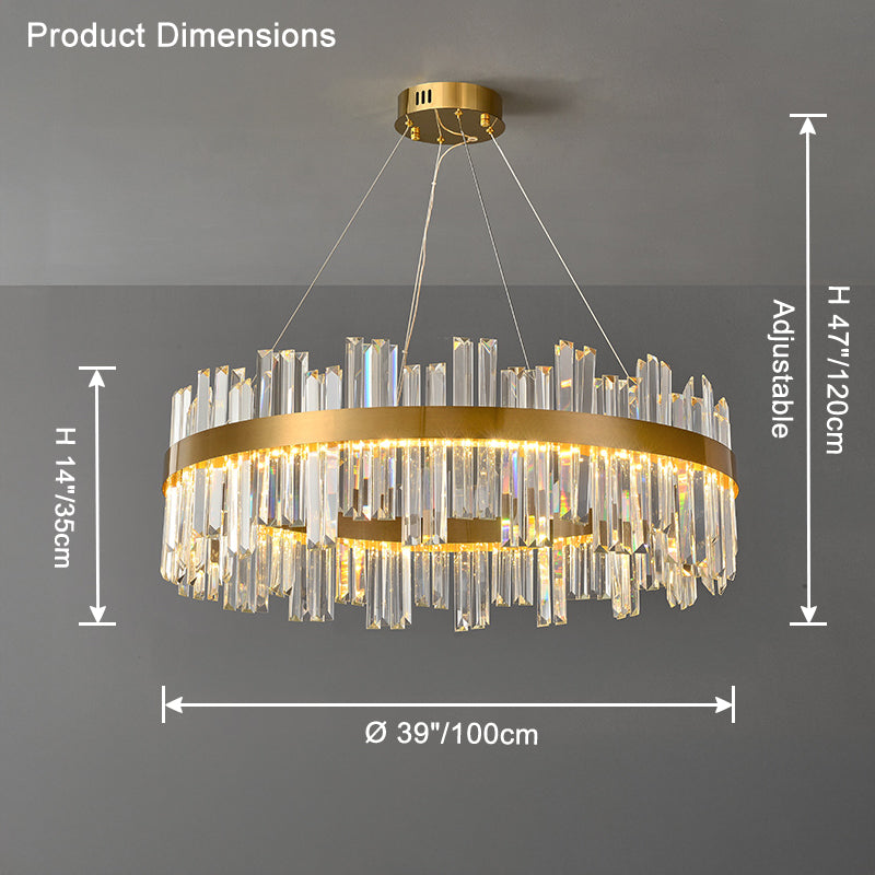 WOMO Luxury LED Gold Plated Crystal Chandelier-WM2531