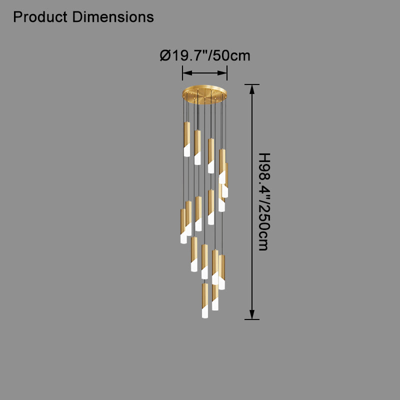 WOMO Cylinder Cascading Chandelier-WM2532