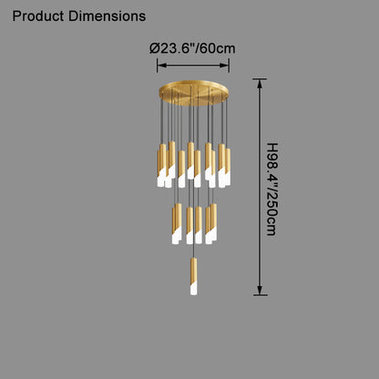 WOMO Cylinder Cascading Chandelier-WM2532