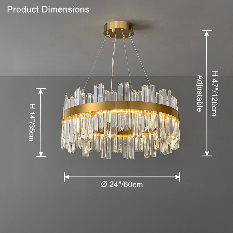 WOMO Luxury LED Gold Plated Crystal Chandelier-WM2531