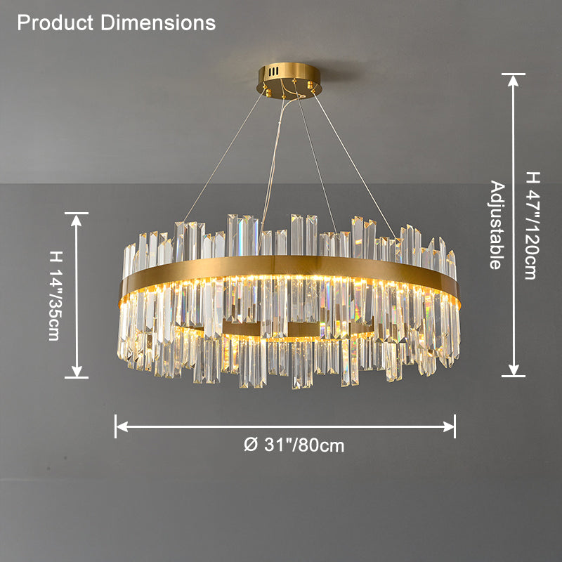 WOMO Luxury LED Gold Plated Crystal Chandelier-WM2531