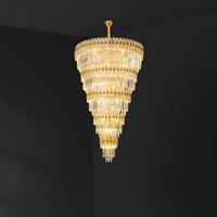 WOMO Tiered Tapered Gold Crystal Chandelier-WM2533