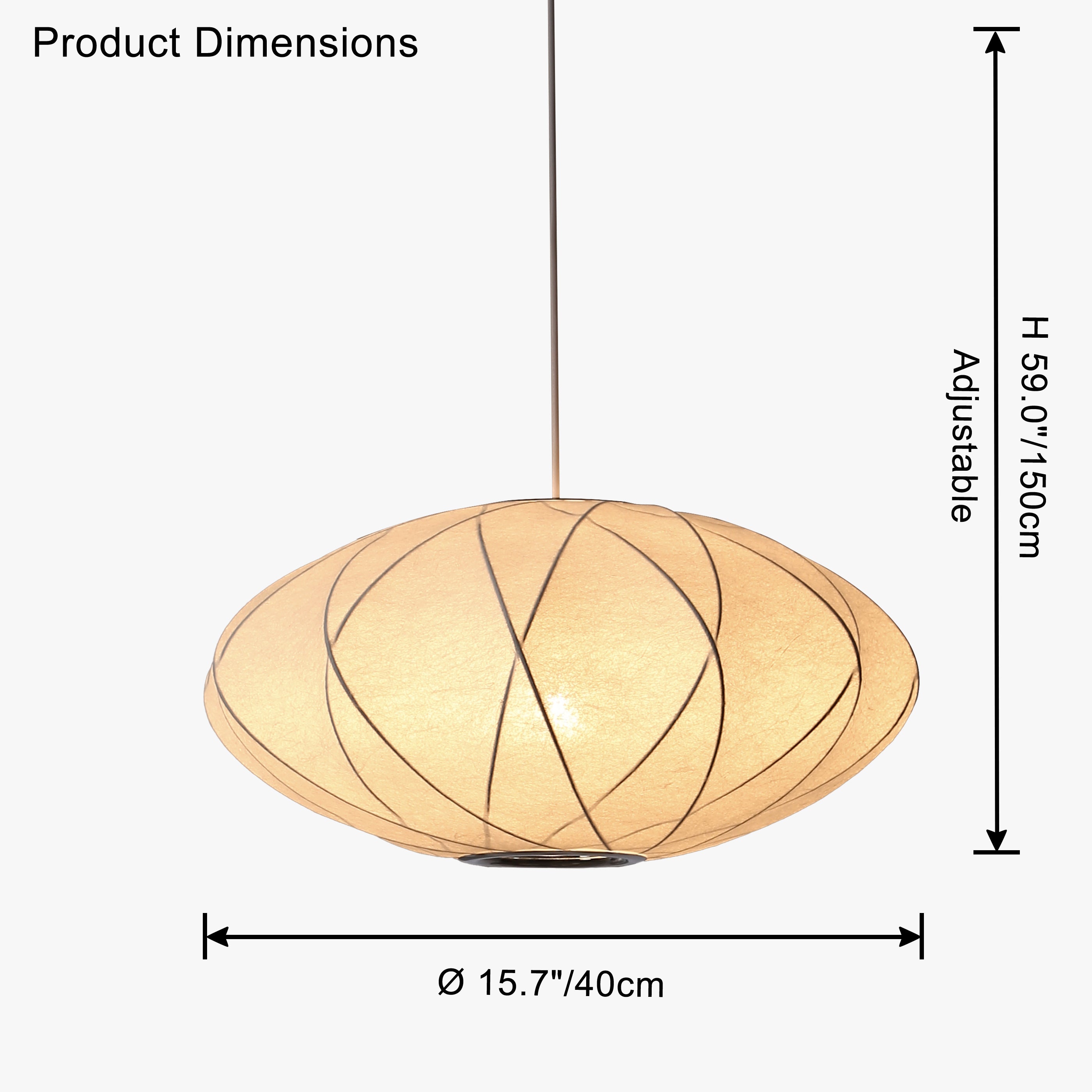 WOMO Flying Saucer Silk Pendant Light-WM2535