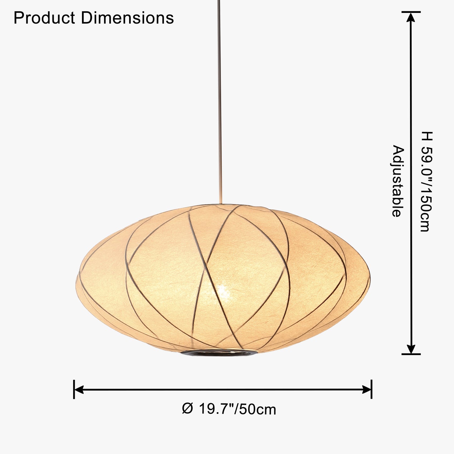 WOMO Flying Saucer Silk Pendant Light-WM2535