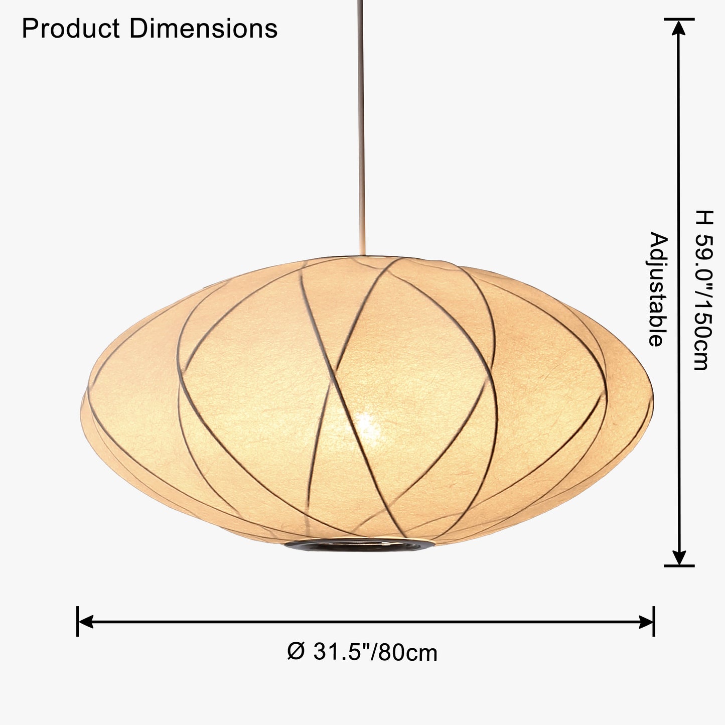 WOMO Flying Saucer Silk Pendant Light-WM2535