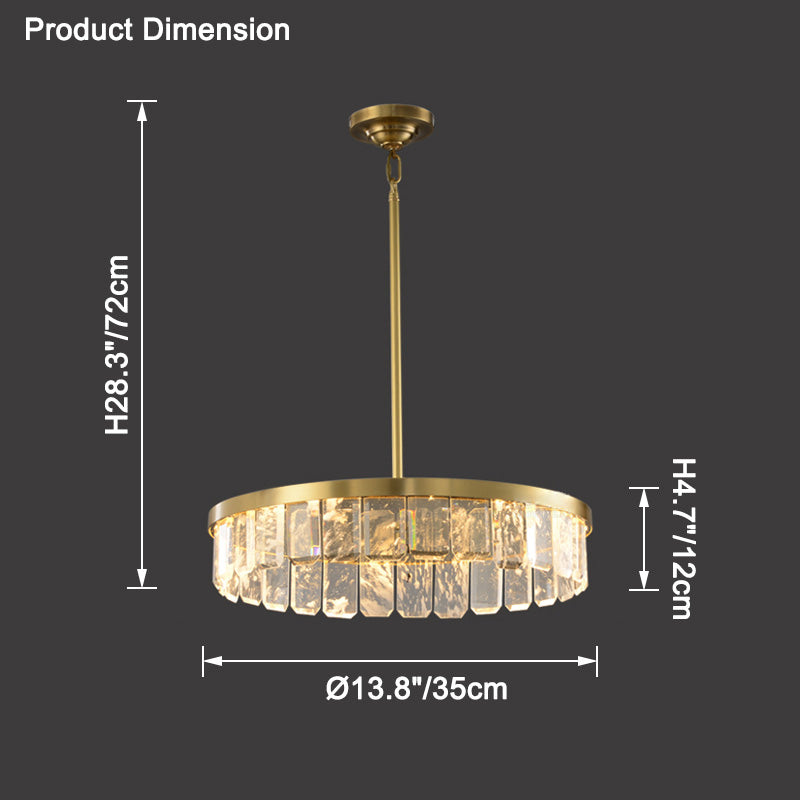 WOMO Gold Crystal Round Chandelier-WM2538