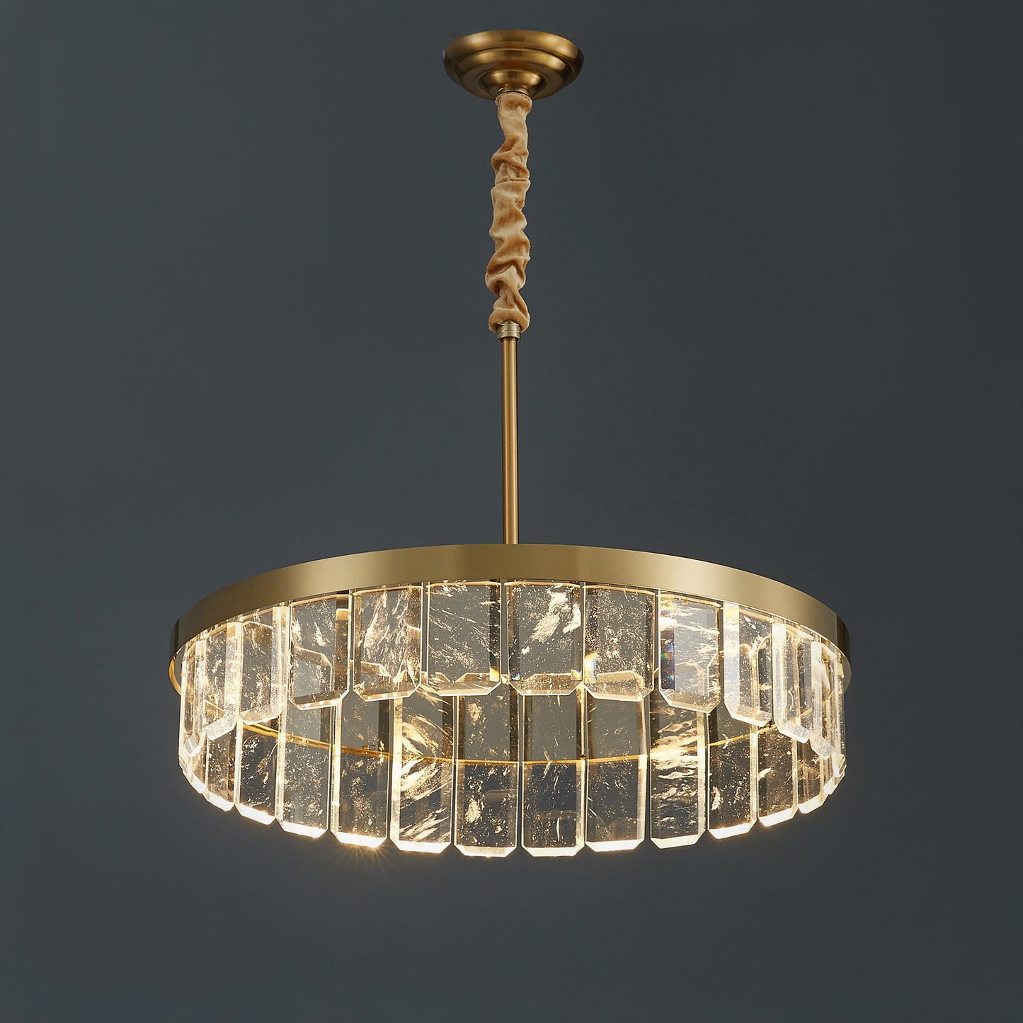 WOMO Gold Crystal Round Chandelier-WM2538