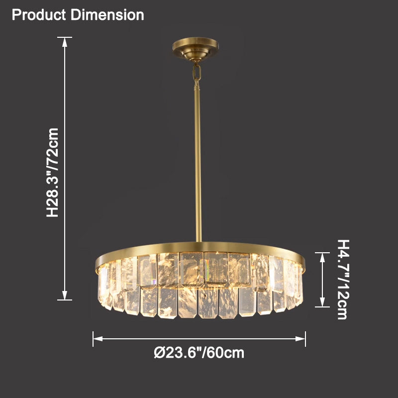 WOMO Gold Crystal Round Chandelier-WM2538