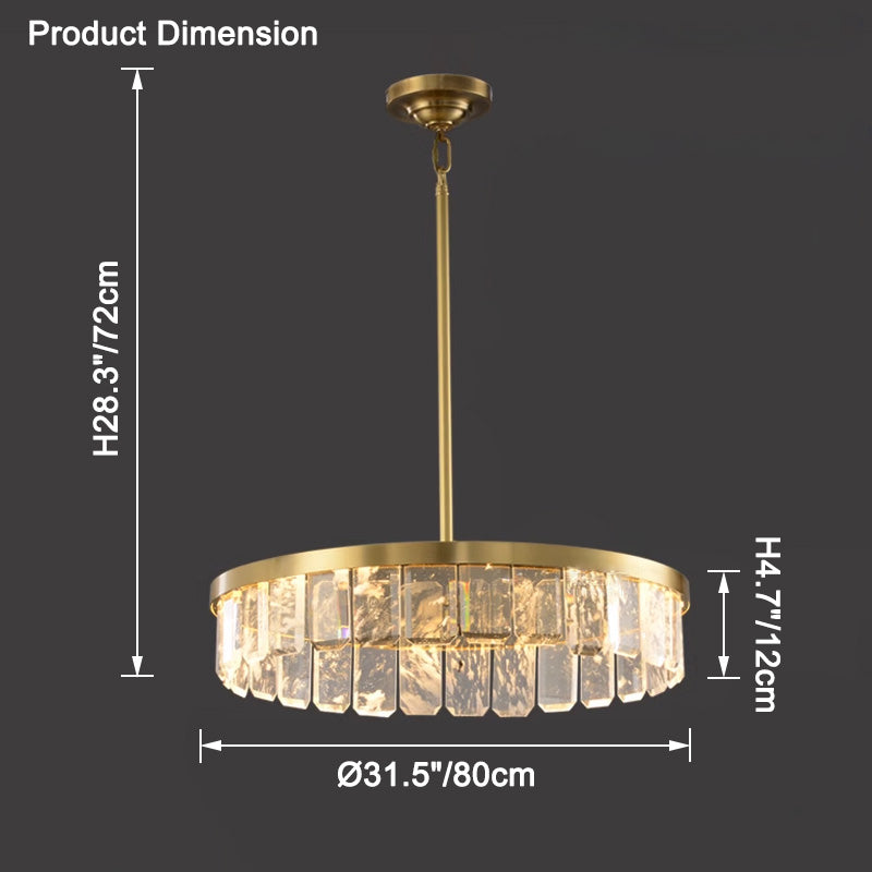 WOMO Gold Crystal Round Chandelier-WM2538