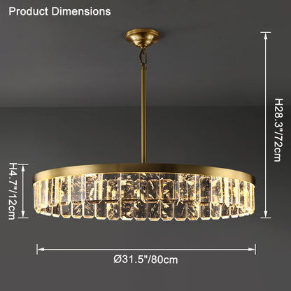 WOMO Gold Crystal Round Chandelier-WM2538