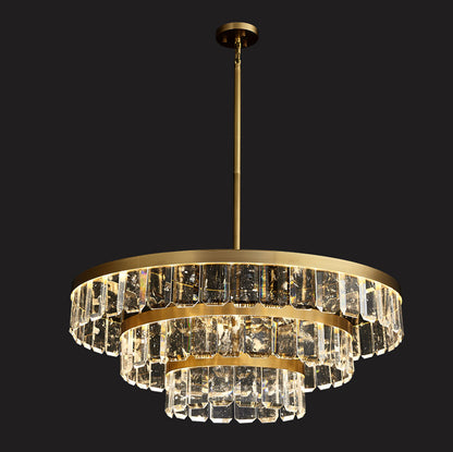 WOMO Tiered Gold Crystal Chandelier-WM2539