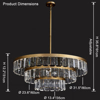 WOMO Tiered Gold Crystal Chandelier-WM2539