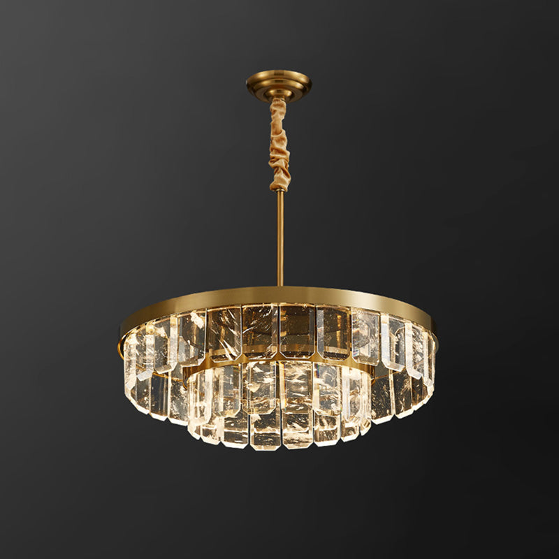 WOMO Tiered Gold Crystal Chandelier-WM2539