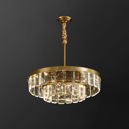 WOMO Tiered Gold Crystal Chandelier-WM2539