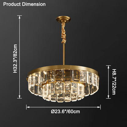 WOMO Tiered Gold Crystal Chandelier-WM2539