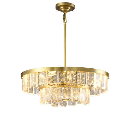 WOMO Tiered Gold Crystal Chandelier-WM2539