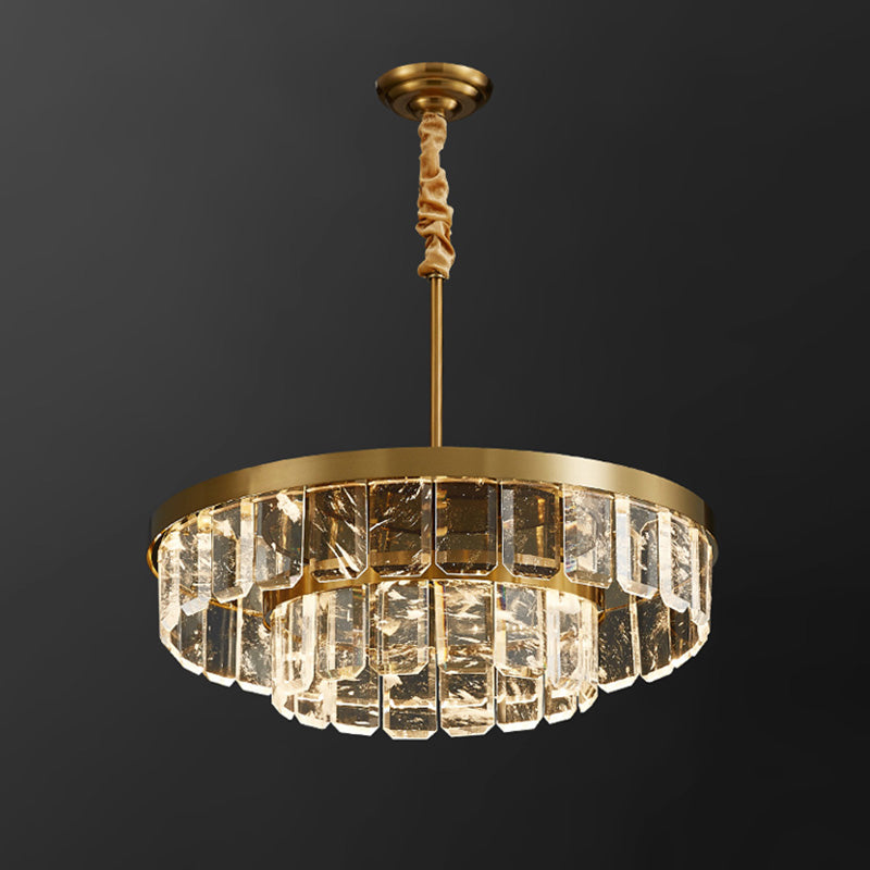 WOMO Tiered Gold Crystal Chandelier-WM2539