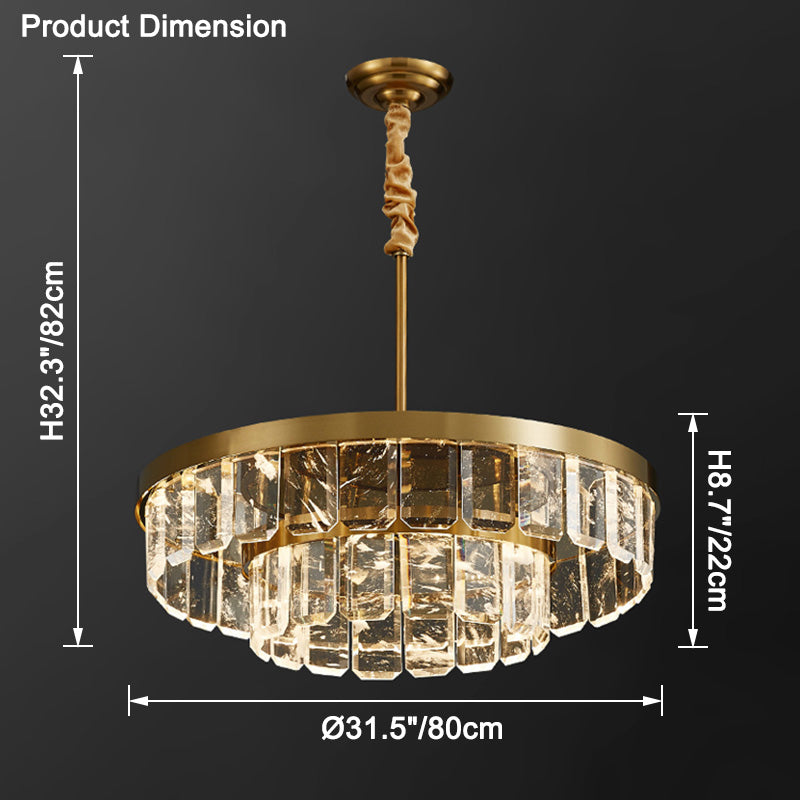 WOMO Tiered Gold Crystal Chandelier-WM2539