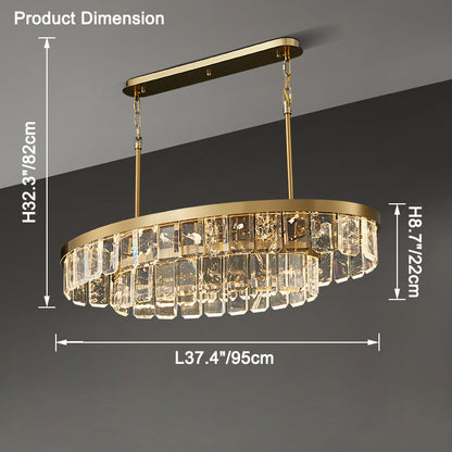 WOMO Long Oval Crystal Chandelier-WM2541