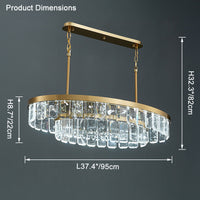 WOMO Long Oval Crystal Chandelier-WM2541