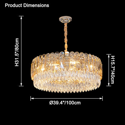 WOMO Tiered Round Crystal Chandelier-WM2542