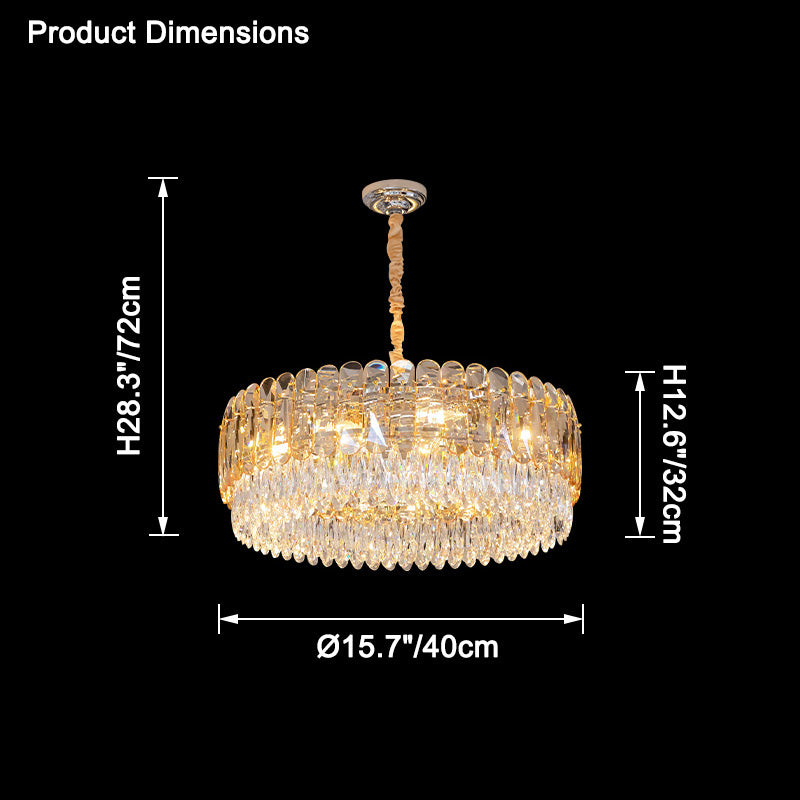 WOMO Tiered Round Crystal Chandelier-WM2542