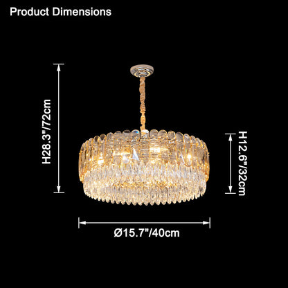 WOMO Tiered Round Crystal Chandelier-WM2542