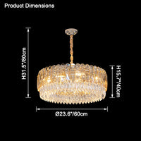 WOMO Tiered Round Crystal Chandelier-WM2542